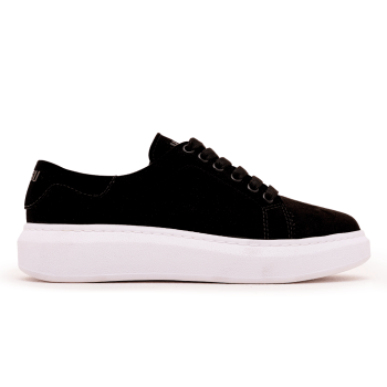 TENIS KANGU SNEAKER RESORT SUED PREMIUM PRETO SOLA BRANCA 