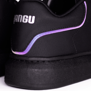 TÊNIS OVERSIZED KANGU EM COURINO SINTETICO PRETO SOMBRA REFLETIVA